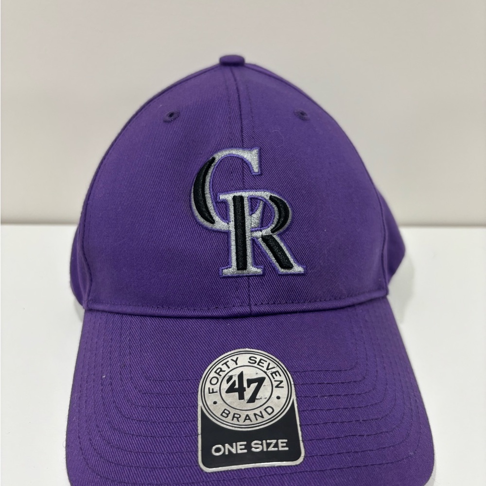 Colorado Rockies ‘47 Brand Hat Cap  Purple Brim Adjustable Strapback